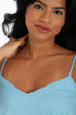 Cotton jersey tank top with adjustable thin straps